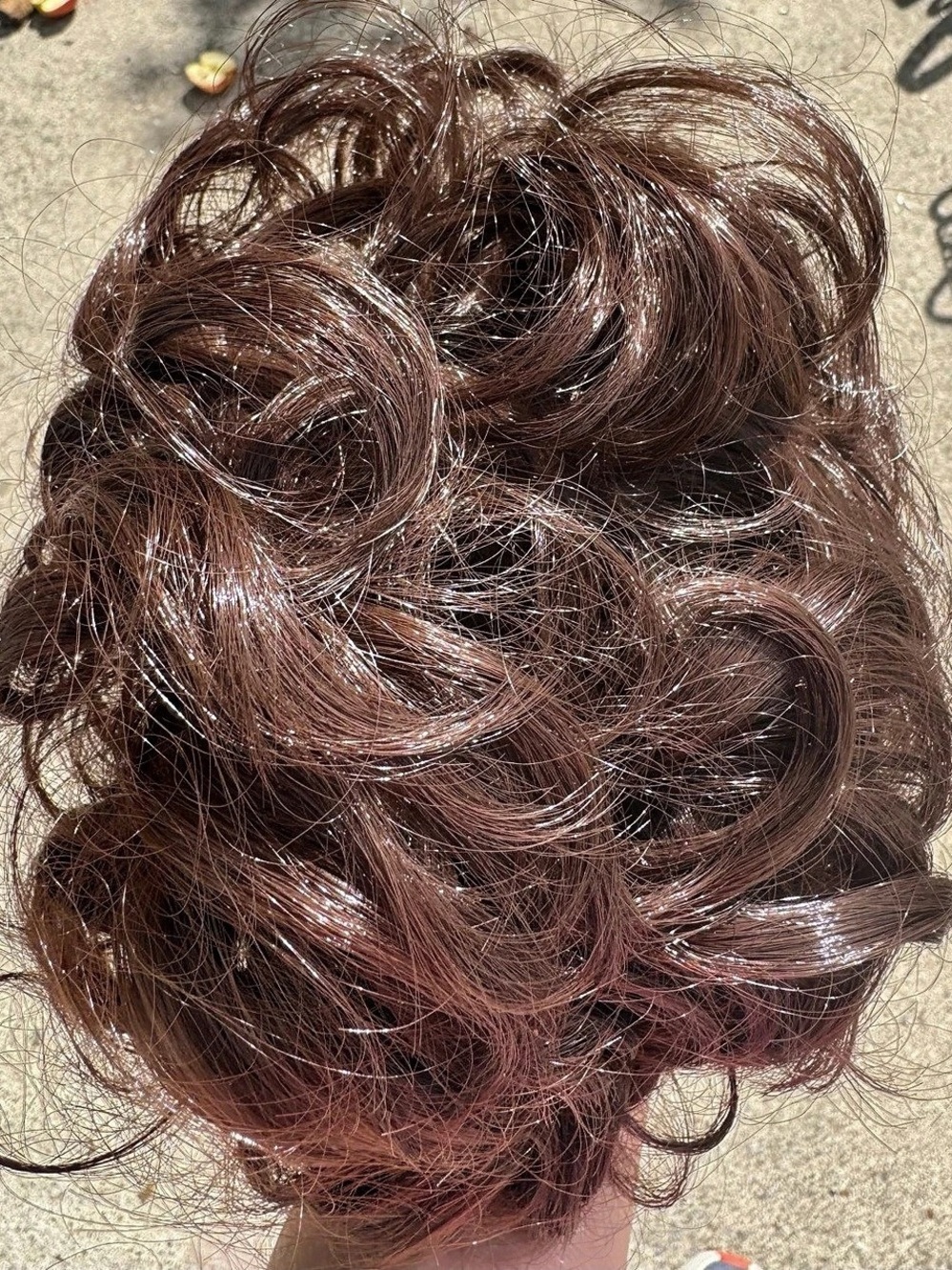Brown Hairpiece with Attachment Combs